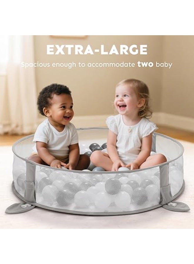 سجادة ألعاب أطفال XL مع قفص كرات، حصيرة وقت البطن مع سياج شبكي قابل للتنفس، 5 ألعاب معلّقة قابلة للفصل، 30 كرة ملوّنة، شكل فيل - Image 5